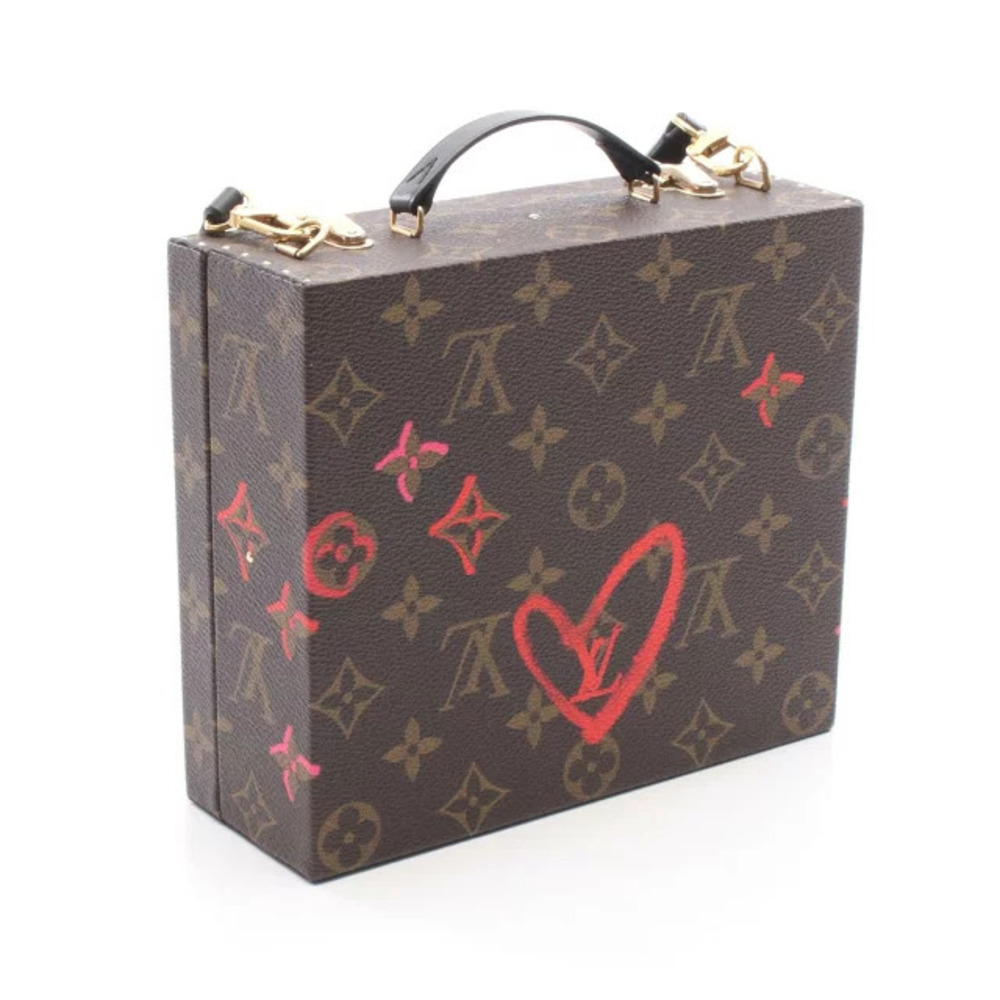 Louis Vuitton Leather Monogram Canvas Brown Love Falling Handbag Bag Mobile